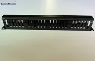 19Inch 1U Metal Cable Manager Black Wiring Rack Management