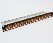 Network Cat5e Modular Patch Panel 24Port RJ45 Patch Panels With Keystone Jacks Fluke Pass Pach Panel with support bar