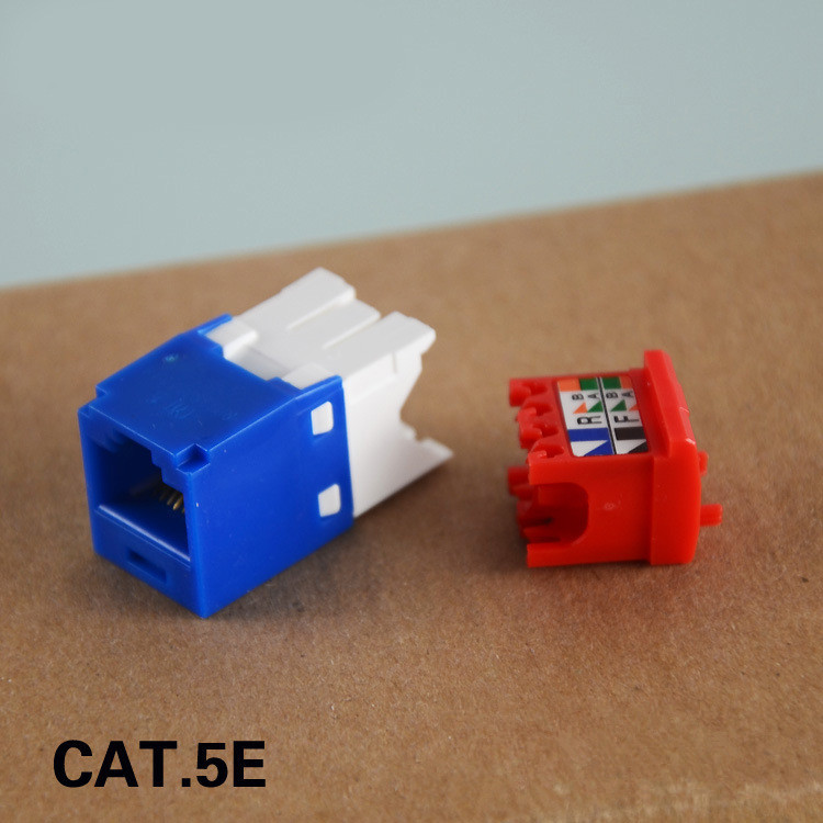 UTP Cat5e RJ45 Keystone Jack 180 Degree Category 5e Network Modular Jacks 5 Colors